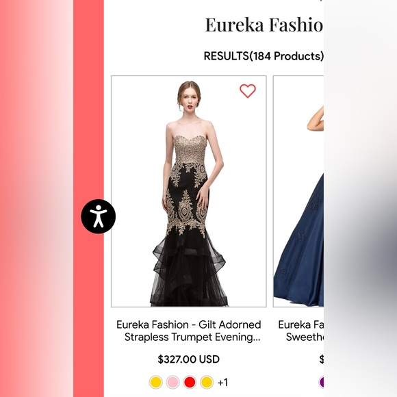 3. Eureka Fashion - Gilt Adorned Strapless Trumpet Evening Gown - Picture 4 of 7